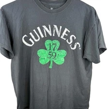 Guinness Official Merchandise Gray shirt Sz large distressed thin thrashed