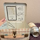 Vintage Floral Metal Lunch Box w/ Matching Thermos, White Pink Blue — photo 8