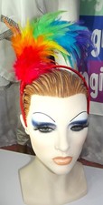 Großer Feder Haarreif,Regenbogen,Rot,Schwarz...