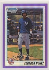 2010 Bowman Chrome Prospects Purple Refractor 157/899 Eduardo Nunez #BCP170 7xr