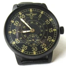 Mens ZIM Mechanical Watch (38mm) Pilot Aviator Military Style Black & Gold Dial
