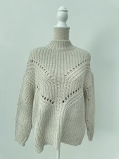 Mango Grobstrick Rollkragenpullover Beige mit...