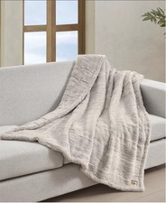 Ugg Valor Textured Faux Fur Throw, 50" X 70" - Clamshell -T4104316