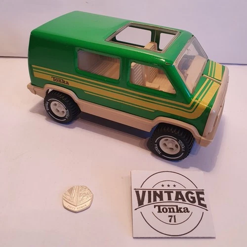 Vintage Tonka Toy. Green CamperVan. Pressed Steel 1970's.