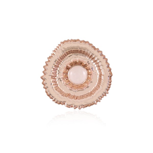 Cavill Rosenquarz Brosche 2,81Ct Rund 925 Silber RoséVergoldet Damen-image
