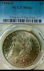 1884-O MS63 Glossy PCGS New Orleans Mint Morgan Silver Dollars