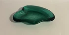 Blenko Sea Green Glass Ashtray MCM Amoeba Free-Form Cigar Cigarettes 9”
