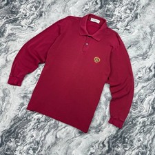 Vintage Burberrys Polo Shirt Long Sleeve 90s Men Size L Burgundy