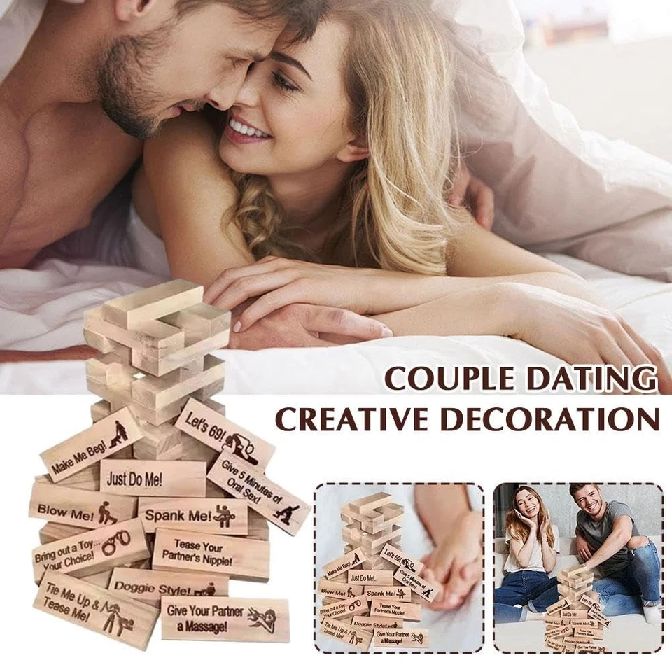 Super Naughty Block Tower Juego Pareja Actividades e Ideas para Citas Nocturnas 48X Bloques- Foto 4 de 4