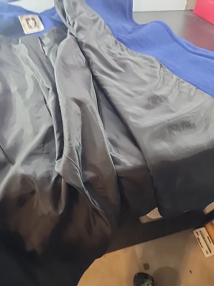 ANNE KLEIN Chaquetón Grande Mezcla Lana Azul Real Cuello Muescas Doble Pecho Foto 4 de 4