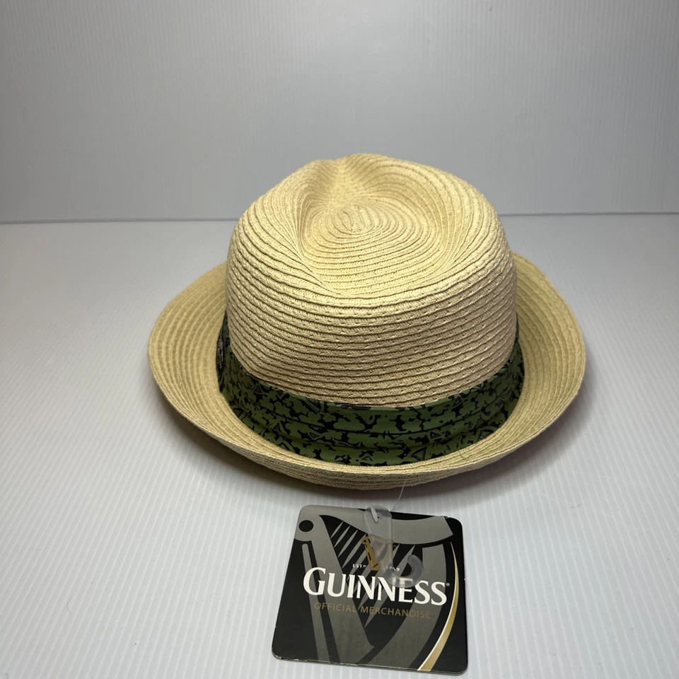Guinness Sombrero Fedora de Paja con Banda Estampada Trébol Verde Talla L/XL NUEVO CON ETIQUETAS Foto 4 de 4