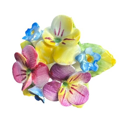 Vintage Artone Flower Bouquet Brooch Pin Bone China Floral Made in England READ