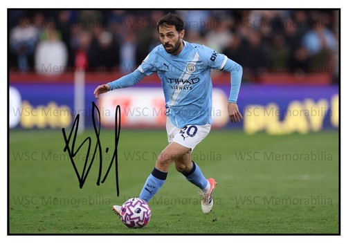 11381. Bernardo Silva Signed Pictures (A4 Prints) Manchester City Portugal etc.