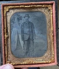 Civil War 1/6 Tintype Photo Armed Union Infantry Soldier