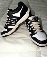 New Balance 480 Boys Black/White Low Top Lace-Up Sneakers US 2 PSB480BW