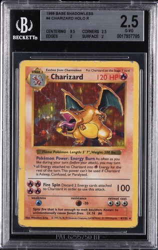 Charizard (Shadowless) graded BGS 2.5 for sale on eBay