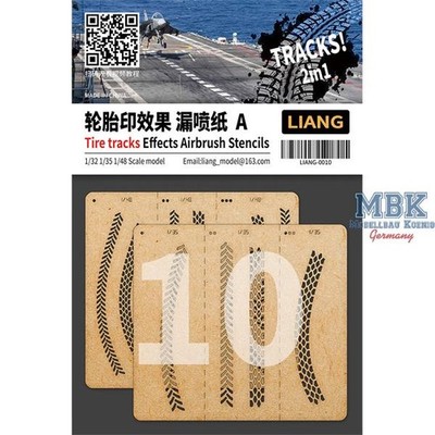 LIANG Model LIANG-0010 Tire Tracks Effects Airbrush Stencils A