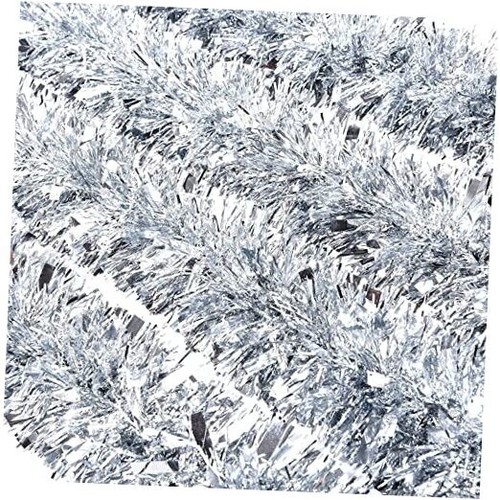 Christmas Tinsel Garland Metallic Tinsel Twist Garland Glitter Christmas Silver