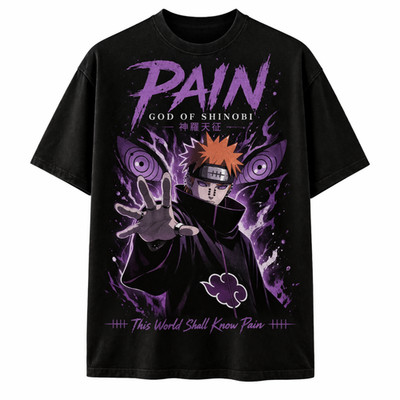 Dark Ninja Power Graphic T-Shirt Purple Aura Anime Style Streetwear Tee