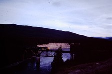 JULY 1977 Train Bridge North Thompson River  BC Canada Slide CI-O