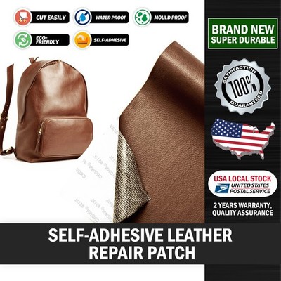 Durable Brown Leather Repair For Car Seats Furniture DIY Cutting Self-Adhesive