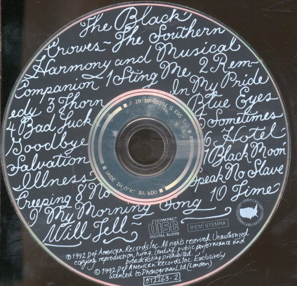 Black Crowes Southern Harmony and Musical Companion CD Europe Def American - Image 3 of 3