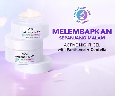 Glow Active Night Gel Brightening Vitamin C Niacinamide Overnight YOU Radiance