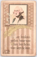 1911 Patriotic George Washington Postcard with Freedom Poem