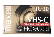 1 Maxwell VHC-C TC-30 HGX-Gold Premium High Grade Video Cassette Tape Sealed