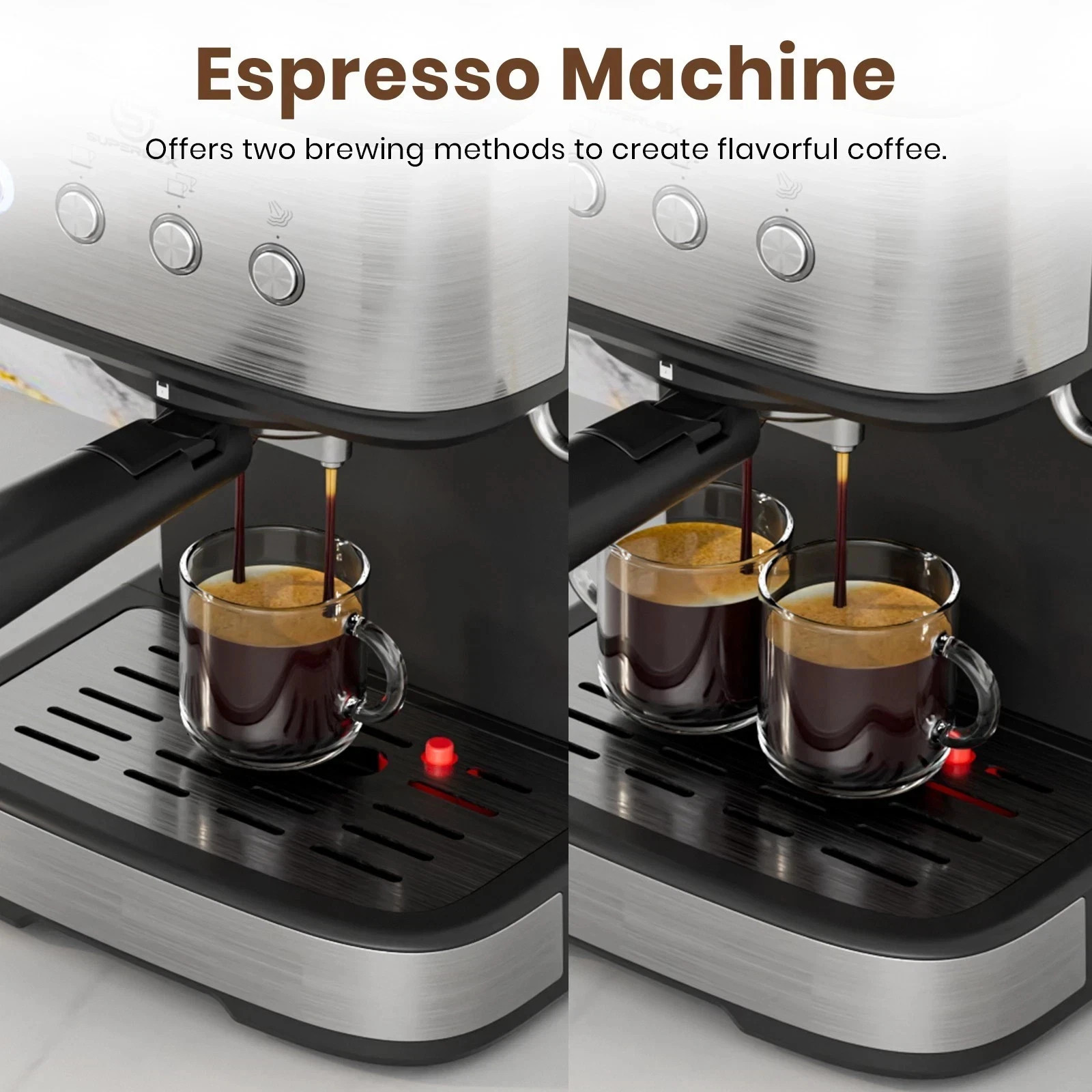 SUPERLEX Macchina Espresso Caffè Cappuccino Macchine con Montalatte Bacchetta Vapore foto 5