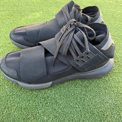adidas Y-3 Qasa Men s High Top Sneaker Core Black Lace Up Straps CP9854