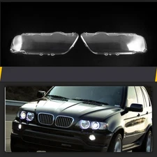 Fit For BMW X5 E53 2000-2003 Front Headlight Headlamp Clear Lens Cover