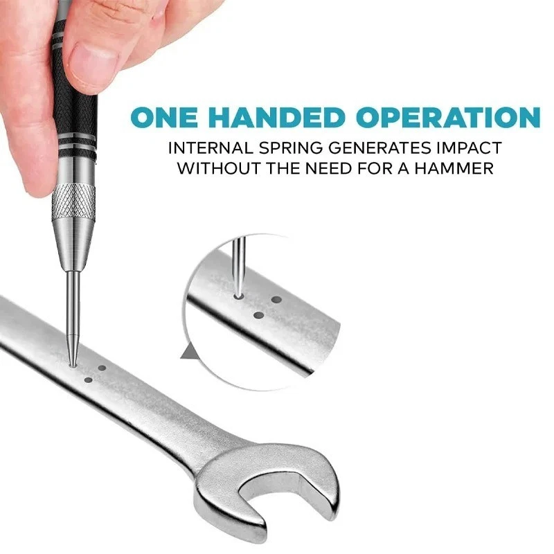 Taladro de metal con resorte ajustable perforador central automático súper fuerte TooL Foto 2 de 4