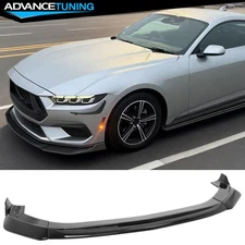 For 24-26 Ford Mustang Ecoboost/GT IKON V2 Gloss Black Front Lip Spoiler ABS 3PC