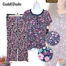 NWT Cuddl Duds Women's S Cropped Short-Sleeve Pajama Set, Multi Floral, Assorted