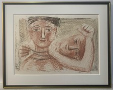 Litografia originale numerata firmata artista italiano Massimo Campigli quotata 1952