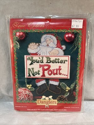 Vintage True Colors Santa You'd Better Not Pout Cross Stitch Kit SRK70031 NIP
