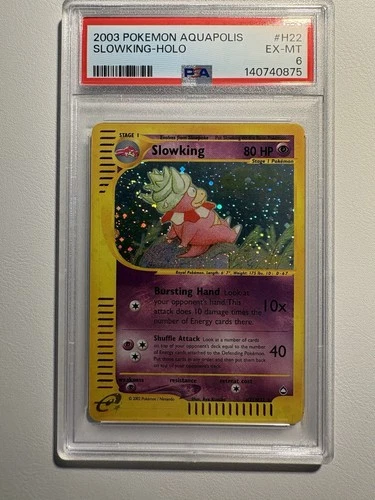 2003 POKEMON AQUAPOLIS #H22 SLOWKING-HOLO PSA 6 SWIRL Pokémon Cards