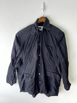 Zara Icons Limited Edition Longshirt Damen M/L Schwarz Seide Rücken Box Knopfleiste