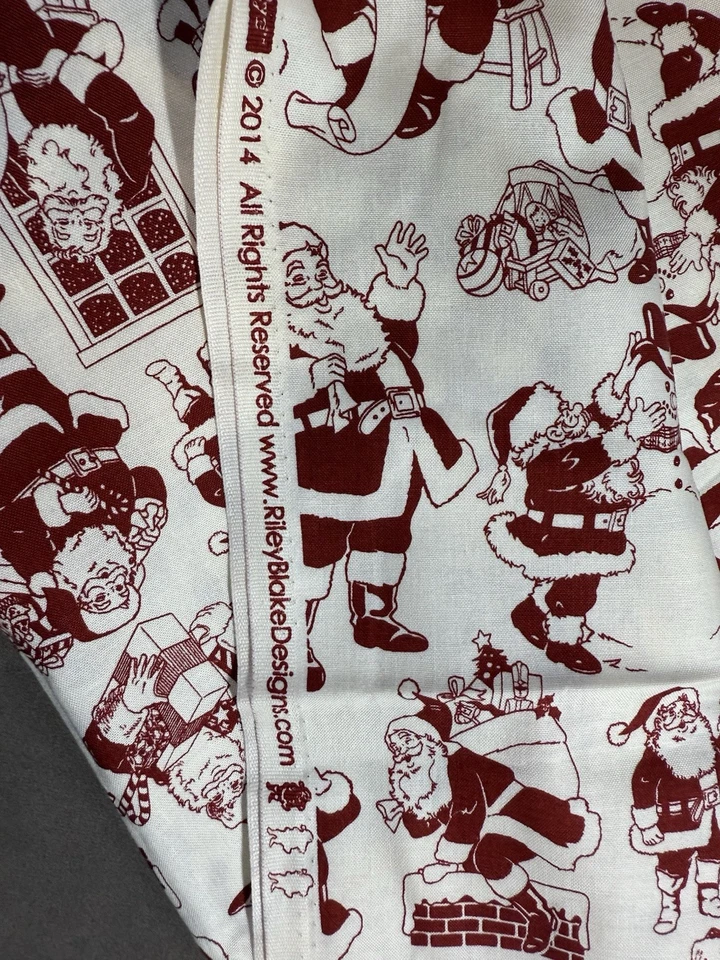 Riley Blake Santa Cotton Christmas Fabric In 2 Colors 2 - 1 Yard Pieces X 44” - Image 2 of 4