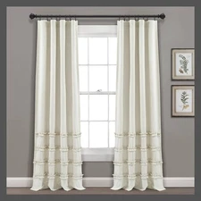 Set of 2 84"x40" Farmhouse Vintage Stripe Yarn Dyed Cotton Light Filtering