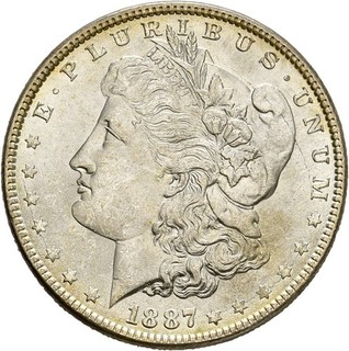 Künker: USA 1 Dollar 1887 Morgan Dollar Silber Top!