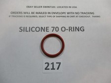 217 Silicone O-ring 70 durometer. 1-3/16" ID x 1-7/16" OD x 1/8" thick. Quan 1.
