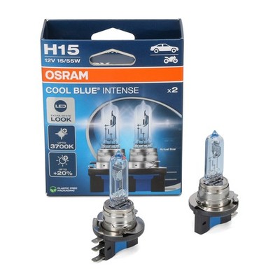 2x OSRAM Glühlampe Birne H15 COOL BLUE INTENSE 12V 55/15W PGJ23t-1 3700K