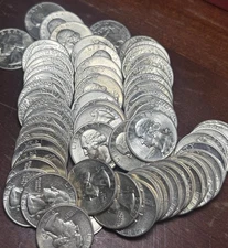 1940 - 1949 PDS Roll 40 AU /Slider Washington Quarters ALL FORTIES SILVER COINS