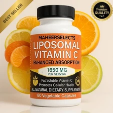Vitamin C Liposomal 1650mg 180 Count | Powerful Immunity & Skin Support , Boost