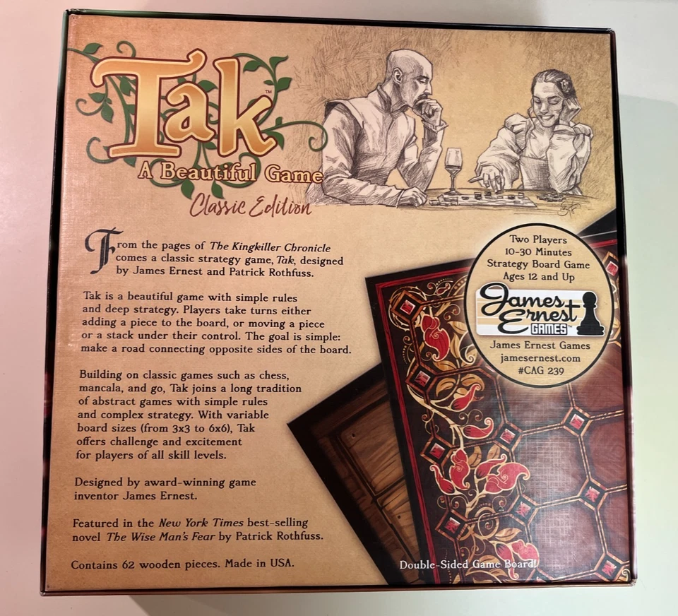 Tak A Beautiful Game By James Ernest & Patrick Rothfuss, 62 Pieces, Board, Rules - Image 3 of 4