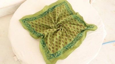 Hand Blockprint Bandana Natur Bio Print Bandana Premium Bio Baumwolle