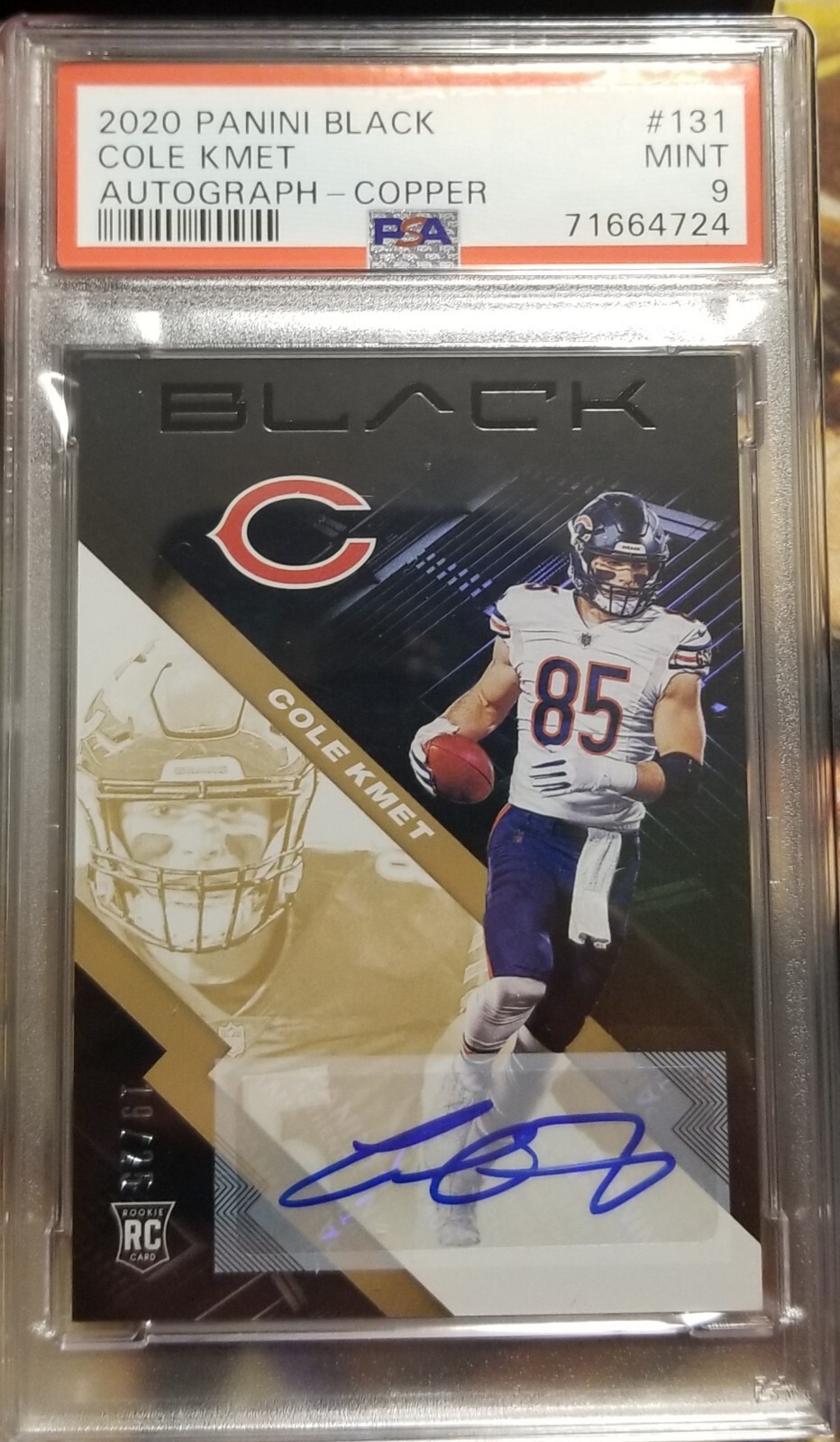 Cole Kmet Panini Black #131 Autograph-Copper