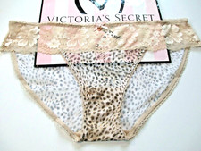 VICTORIA'S SECRET Body by Victoria Bikini Panty M Leopard NWT Mesh VS Lace Trim